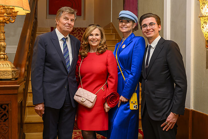 Volker Hofmann, Judith Epstein (Vorsitzende der Gesellschaft zur Förderung jüdischer Kultur und Tradition e. V.), Irina Hofmann, Maxim Hoffmann Charity-Gala zugunsten des Sheba Medical Center am 15. Februar 2024, Carlton Hotel, St. Moritz copyright: fotoswiss.com/giancarlo cattaneo